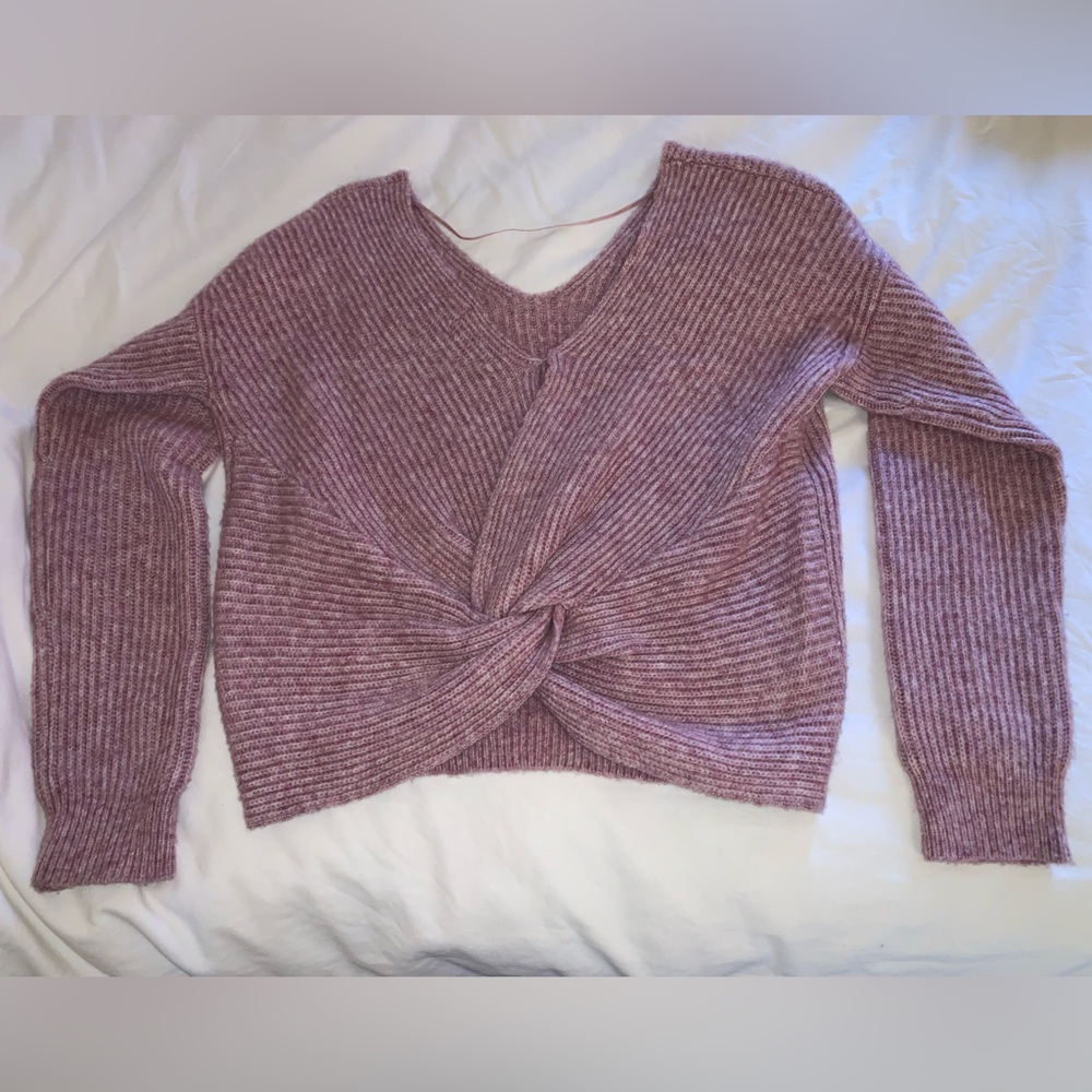 Anthropologie Angel of the North Gabriele Tie Back Ribbed Seater - Purple Size M - Picture 8 of 9